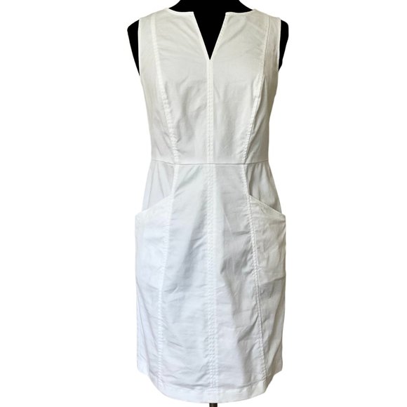 Boden Dresses & Skirts - Boden White Sleeveless Cotton Sheath Dress Size 6R